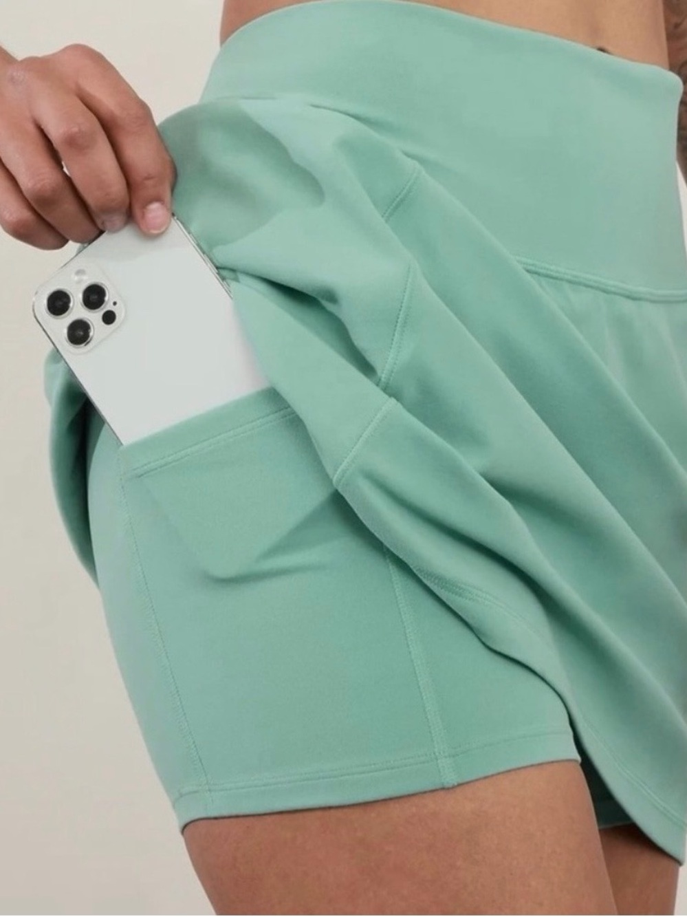 Athleta Seafoam Green Salutation Skort 14.5 length with Built-In Liner!